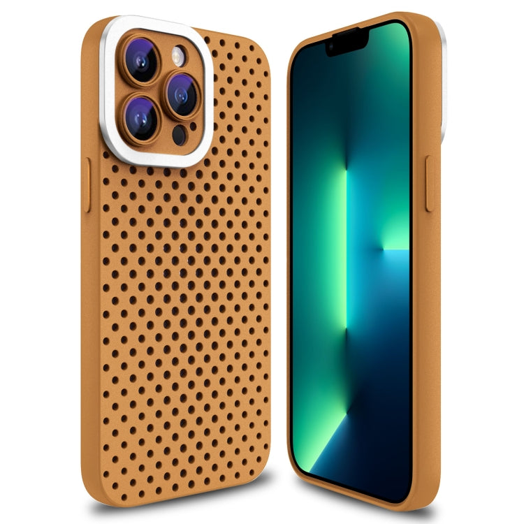 For iPhone 13 Pro Hollow Heat Dissipation TPU Phone Case(Brown) - iPhone 13 Pro Cases by buy2fix | Online Shopping UK | buy2fix