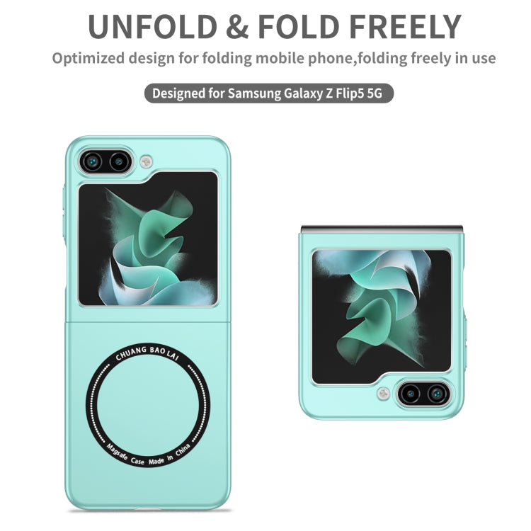 For Samsung Galaxy Z Flip5 5G Magsafe Magnetic Folding PC Phone Case(Light Blue) - Galaxy Z Flip5 Cases by buy2fix | Online Shopping UK | buy2fix
