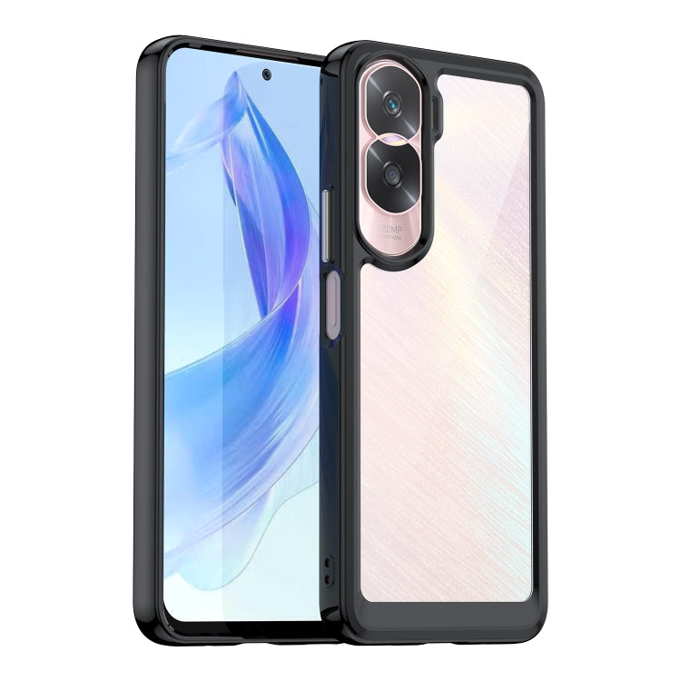 For Honor 90 Lite Colorful Series Acrylic + TPU Phone Case(Black) - Honor Cases by buy2fix | Online Shopping UK | buy2fix