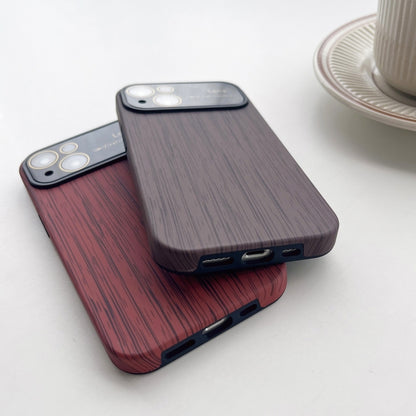 For iPhone 11 Pro Wood Grain TPU Phone Case with Lens Film(Beige) - iPhone 11 Pro Cases by buy2fix | Online Shopping UK | buy2fix