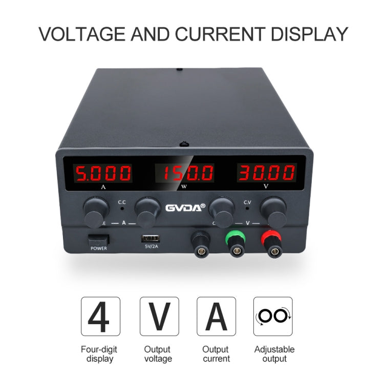GVDA SPS-H305 30V-5A Adjustable Voltage Regulator, EU Plug(White) - Others by GVDA | Online Shopping UK | buy2fix