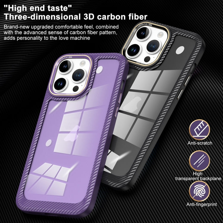 For iPhone 11 Carbon Fiber Transparent Back Panel Phone Case(Green) - iPhone 11 Cases by buy2fix | Online Shopping UK | buy2fix