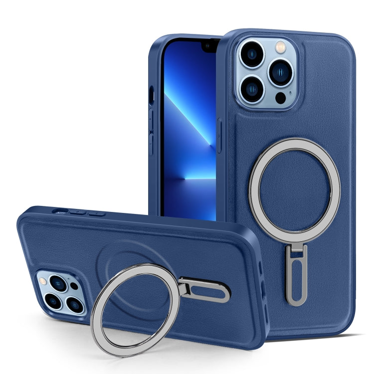 For iPhone 13 Pro Max MagSafe Magnetic Holder Phone Case(Royal Blue) - iPhone 13 Pro Max Cases by buy2fix | Online Shopping UK | buy2fix