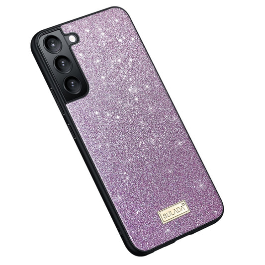 For Samsung Galaxy S23 5G SULADA Glittery TPU + Handmade Leather Phone Case(Purple) - Galaxy S23 5G Cases by SULADA | Online Shopping UK | buy2fix