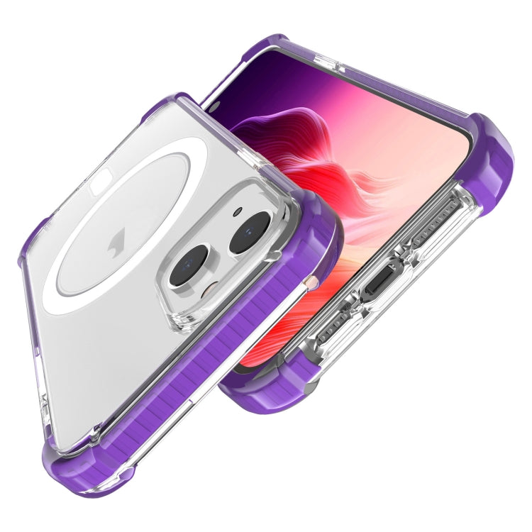 For iPhone 15 Plus Magsafe Magnetic Acrylic Shockproof Phone Case(Purple) - iPhone 15 Plus Cases by buy2fix | Online Shopping UK | buy2fix