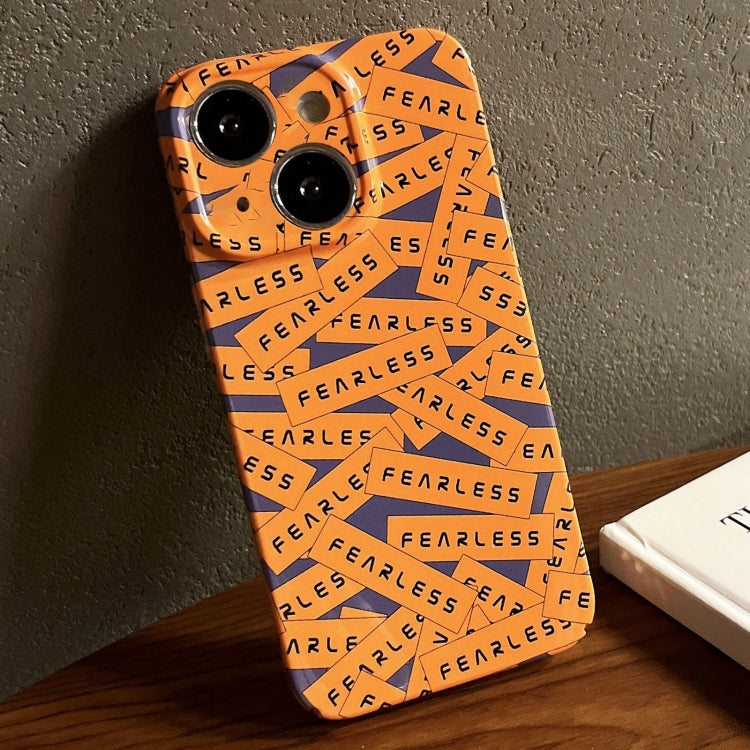 For iPhone 13 Painted Pattern Precise Hole PC Phone Case(Orange Label) - iPhone 13 Cases by buy2fix | Online Shopping UK | buy2fix