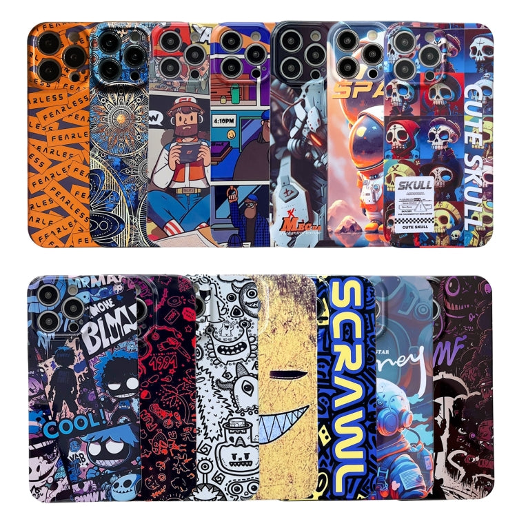 For iPhone 13 Pro Max Painted Pattern Precise Hole PC Phone Case(Grey Robot) - iPhone 13 Pro Max Cases by buy2fix | Online Shopping UK | buy2fix