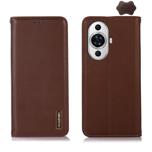 For Huawei Nova 11 KHAZNEH Nappa Top Layer Cowhide Leather Phone Case(Brown) - Huawei Cases by buy2fix | Online Shopping UK | buy2fix