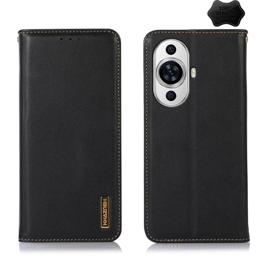 For Huawei Nova 11 KHAZNEH Nappa Top Layer Cowhide Leather Phone Case(Black) - Huawei Cases by buy2fix | Online Shopping UK | buy2fix