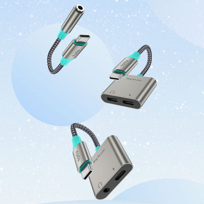 TOTU AD-6 USB-C/Type-C to Dual USB-C/Type-C Audio Adapter - Type-C Adapter by TOTUDESIGN | Online Shopping UK | buy2fix