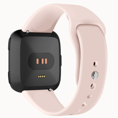 For Fitbit Versa 2 / Fitbit Versa / Fitbit Versa Lite Solid Color Silicone Watch Band, Size:S(Sand Pink) - Smart Wear by buy2fix | Online Shopping UK | buy2fix
