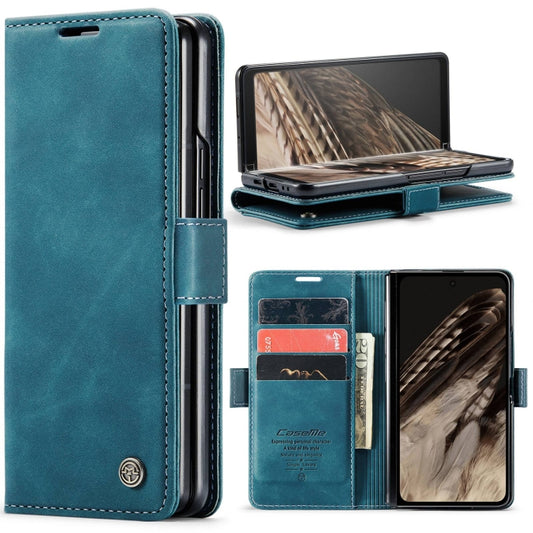 For Google Pixel Fold CaseMe 013 Multifunctional Horizontal Flip Leather Phone Case(Blue) - Google Cases by CaseMe | Online Shopping UK | buy2fix