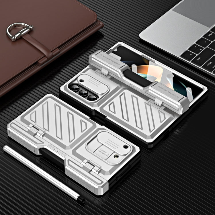 For Samsung Galaxy Z Fold5 TPU + PC Integrated All-inclusive Shockproof Phone Case with Pen(Silver) - Galaxy Z Fold5 Cases by buy2fix | Online Shopping UK | buy2fix