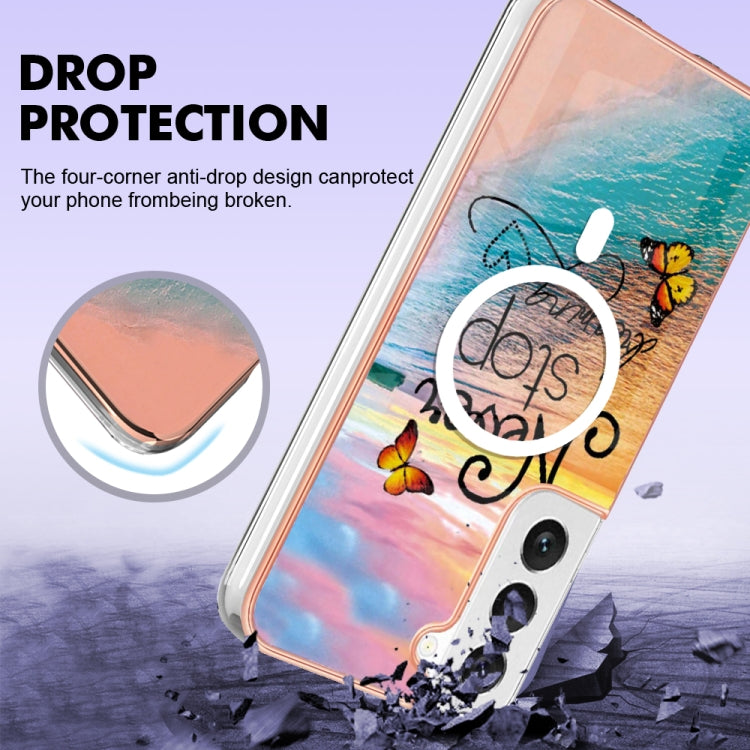 For Samsung Galaxy S23+ 5G Marble Pattern Dual-side IMD Magsafe TPU Phone Case(Dream Butterfly) - Galaxy S23+ 5G Cases by buy2fix | Online Shopping UK | buy2fix