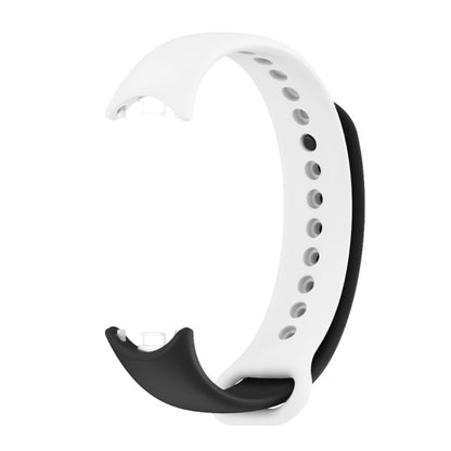 For Xiaomi Mi Band 8 Mijobs Dual Color Silicone Watch Band(Black+White) - Watch Bands by MIJOBS | Online Shopping UK | buy2fix