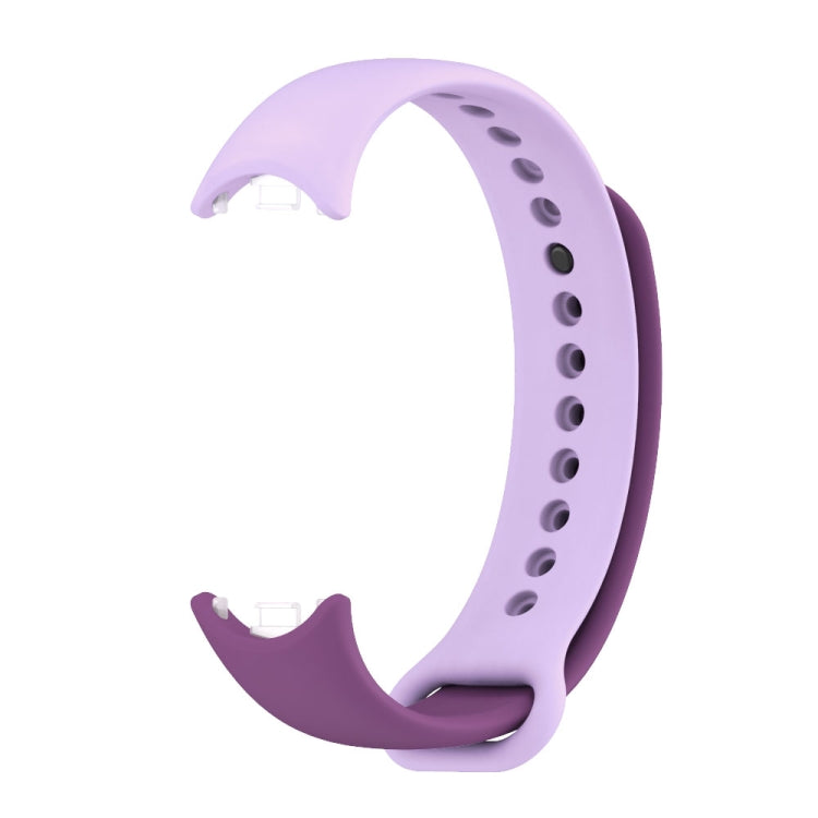 For Xiaomi Mi Band 8 Mijobs Dual Color Silicone Watch Band(Purple+Taro Purple) - Watch Bands by MIJOBS | Online Shopping UK | buy2fix