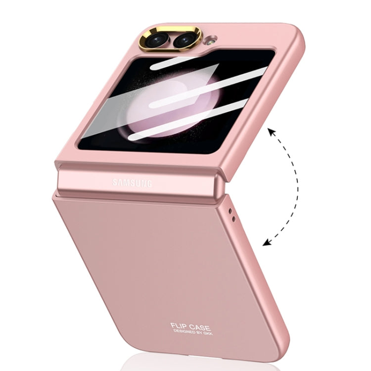 For Samsung Galaxy Z Flip5 GKK Integrated Ultra-thin Electroplating Lens Frame Phone Case(Pink) - Galaxy Z Flip5 Cases by GKK | Online Shopping UK | buy2fix