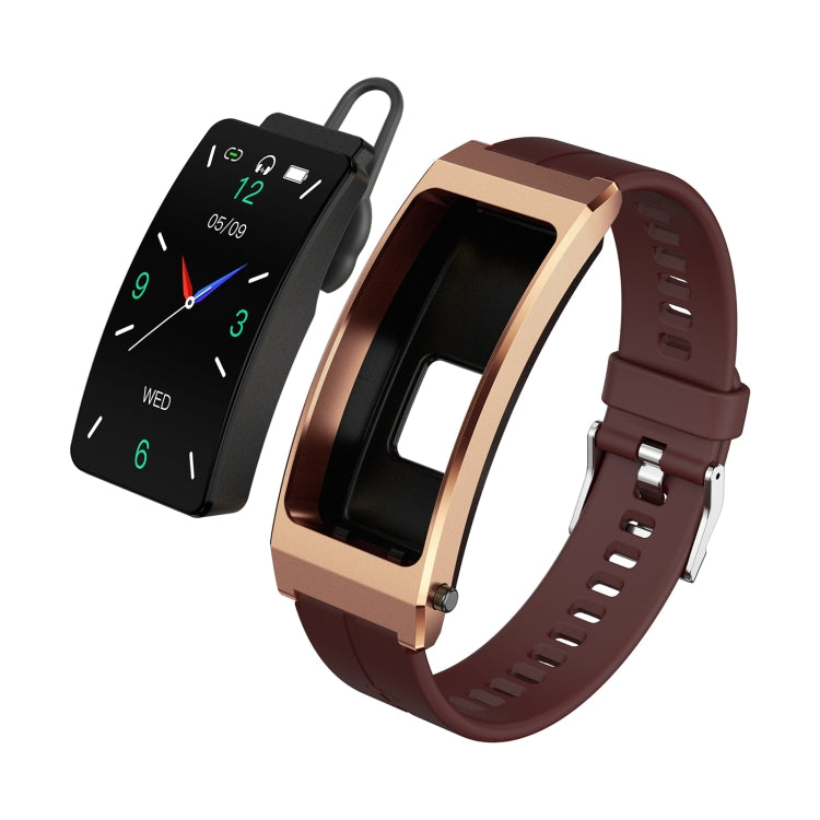 K13S 1.14 inch TFT Screen Leather Strap Smart Calling Bracelet Supports Sleep Management/Blood Oxygen Monitoring(Rose Gold) - Smart Wristbands by buy2fix | Online Shopping UK | buy2fix