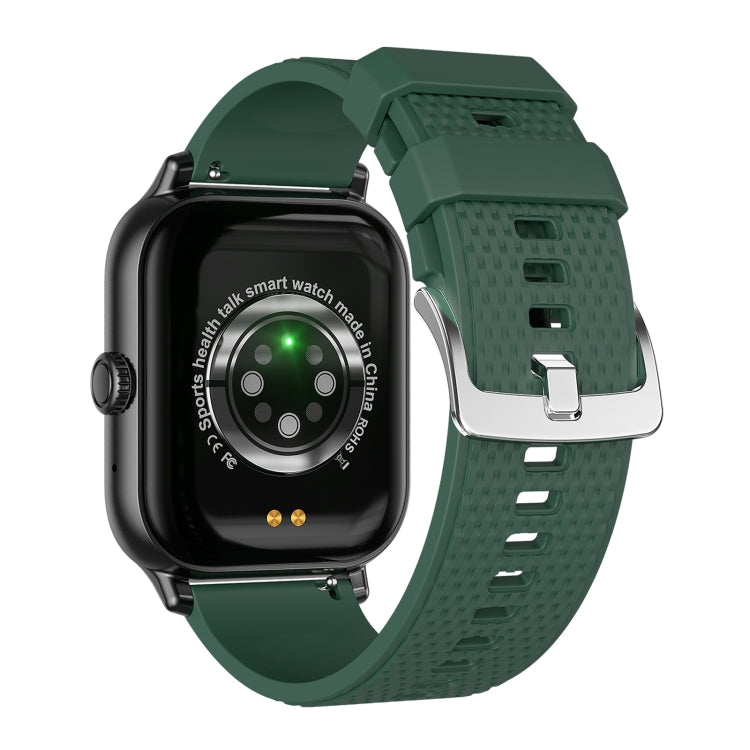 F12 2.02 inch Curved Screen Smart Watch Supports Voice Call/Blood Sugar Detection(Black + Green) - Smart Watches by buy2fix | Online Shopping UK | buy2fix