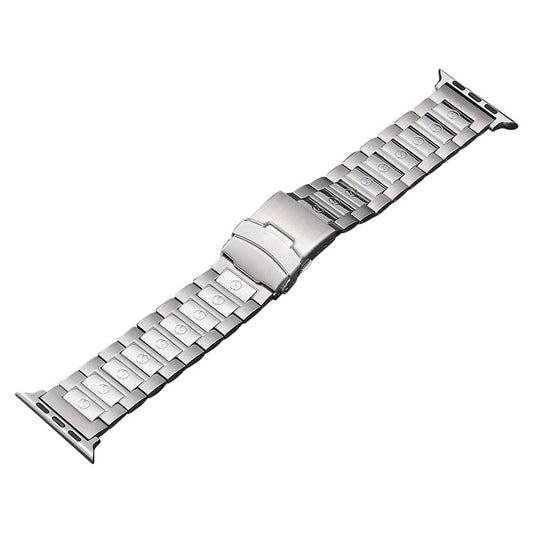 For Apple Watch SE 2022 40mm Safety Buckle Titanium Steel Watch Band(Silver) - Watch Bands by buy2fix | Online Shopping UK | buy2fix