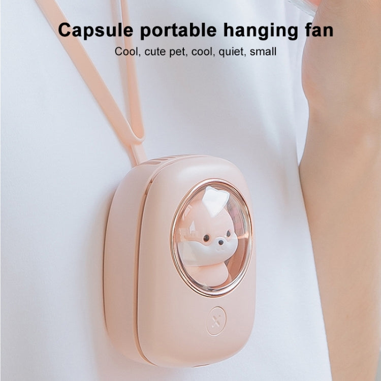 M18 USB Charging Silent Portable Hanging Neck Space Capsule Electric Fan(Pink) - Electric Fans by buy2fix | Online Shopping UK | buy2fix