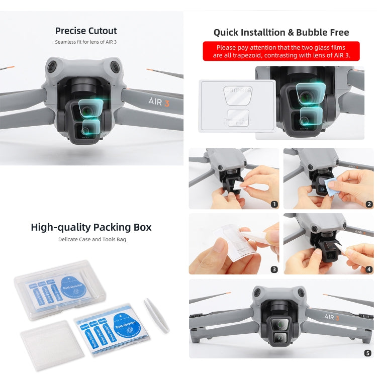 For DJI Air 3 Sunnylife Lens Protector Tempered Glass Combo Protective Films, Quantity:2 Sets - Others by Sunnylife | Online Shopping UK | buy2fix