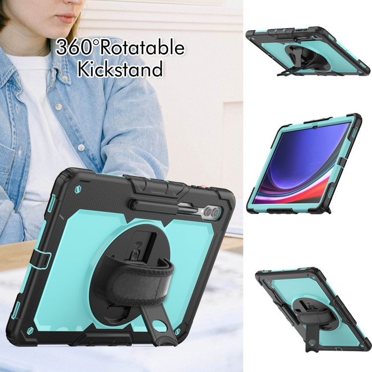 For Samsung Galaxy Tab S9 Ultra / S8 Ultra Silicone + PC Tablet Case(Black+Light Blue) - Galaxy Tab S9 Ultra Cases by buy2fix | Online Shopping UK | buy2fix