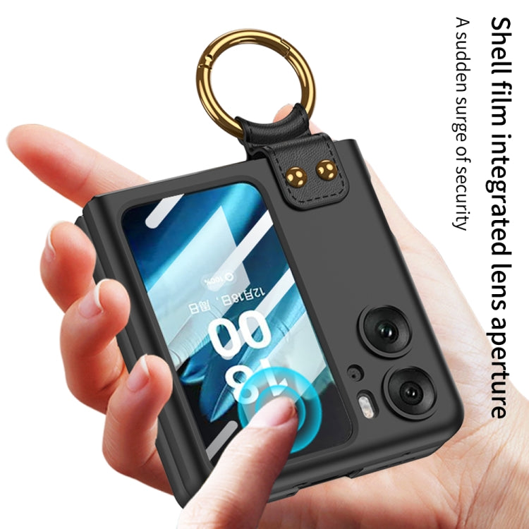 For OPPO Find N2 Flip GKK Integrated Ultra-thin Full Coverage Phone Case with Ring Holder(Gold) - Find N2 Flip Cases by GKK | Online Shopping UK | buy2fix