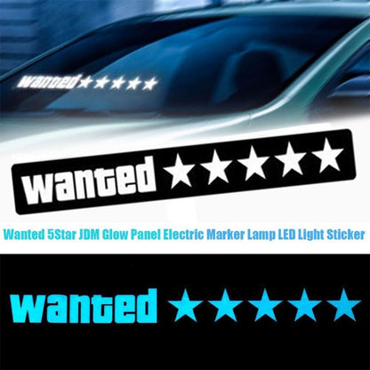 EL Luminous Car Stickers Cold Light Car Stickers Car Luminous Pattern Decoration(Wanted Red) - Decorative Sticker by buy2fix | Online Shopping UK | buy2fix