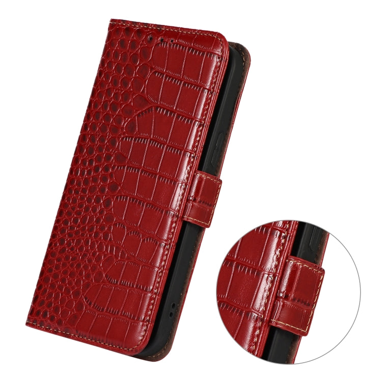 For Sony Xperia 5 V Crocodile Top Layer Cowhide Leather Phone Case(Red) - Sony Cases by buy2fix | Online Shopping UK | buy2fix