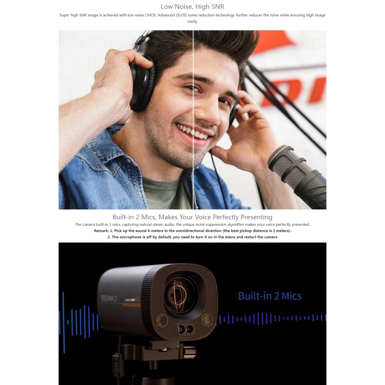 FEELWORLD HV10X Professional Streaming Camera Full HD 1080P 60fps USB 3.0 HDMI(UK Plug) - HD Camera by FEELWORLD | Online Shopping UK | buy2fix