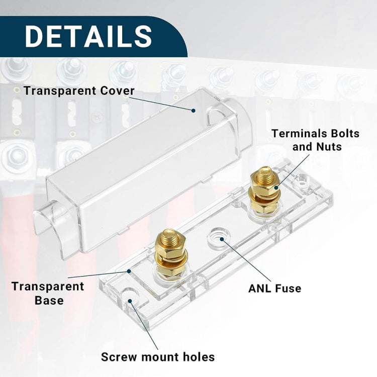 3 in 1 ANL Car Audio Modified Fuse Holder with 200A Fuse, Current:80A - Fuse by buy2fix | Online Shopping UK | buy2fix