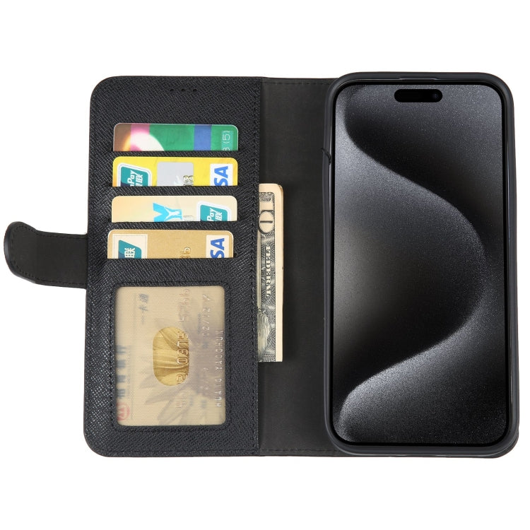 For iPhone 15 Pro Max GEBEI Top-grain Horizontal Flip Leather Phone Case(Black) - iPhone 15 Pro Max Cases by GEBEI | Online Shopping UK | buy2fix