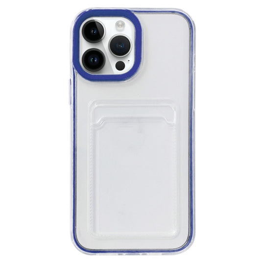 For iPhone 15 Pro Max 360 Clear PC Hybrid  TPU Phone Case with Card Slot(Royal Blue) - iPhone 15 Pro Max Cases by buy2fix | Online Shopping UK | buy2fix