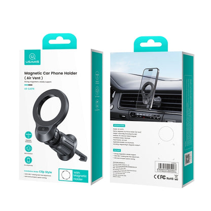 USAMS US-ZJ075 Magnetic Car Air Vent Phone Holder(Black) - Car Holders by USAMS | Online Shopping UK | buy2fix