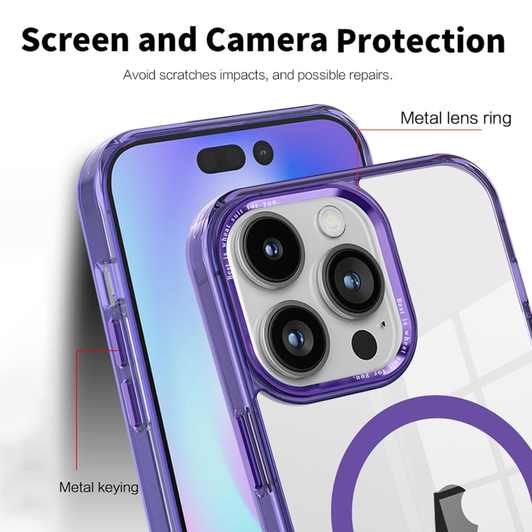 For iPhone 15 Plus Ice Color Magnetic Series PC + Acrylic Magsafe Phone Case(Transparent) - iPhone 15 Plus Cases by buy2fix | Online Shopping UK | buy2fix