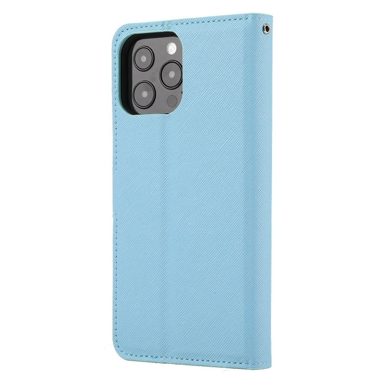 For iPhone 15 Pro Max Cross Texture Detachable Horizontal Flip PU Leather Case(Blue) - iPhone 15 Pro Max Cases by buy2fix | Online Shopping UK | buy2fix