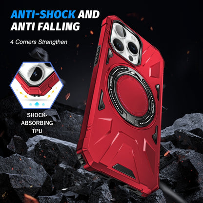 For iPhone 15 Pro MagSafe Magnetic Shockproof Phone Case with Ring Holder(Red) - iPhone 15 Pro Cases by buy2fix | Online Shopping UK | buy2fix