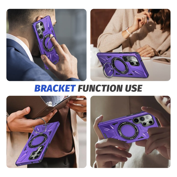 For Samsung Galaxy S23 5G MagSafe Magnetic Shockproof Phone Case with Ring Holder(Purple) - Galaxy S23 5G Cases by buy2fix | Online Shopping UK | buy2fix