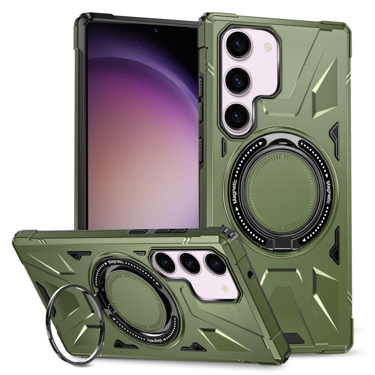 For Samsung Galaxy S23+ 5G MagSafe Magnetic Shockproof Phone Case with Ring Holder(Dark Green) - Galaxy S23+ 5G Cases by buy2fix | Online Shopping UK | buy2fix