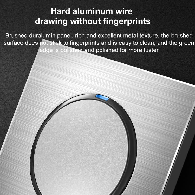 86mm Gray Aluminum Wire Drawing LED Switch Panel, Style:Triple Open Dual Control - Consumer Electronics by buy2fix | Online Shopping UK | buy2fix