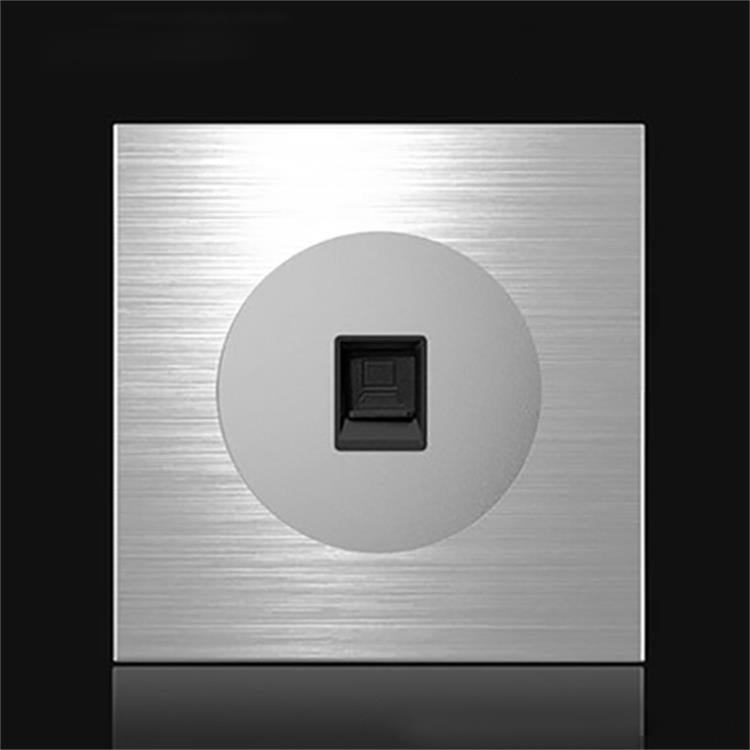 86mm Gray Aluminum Wire Drawing LED Switch Panel, Style:Computer Socket - Consumer Electronics by buy2fix | Online Shopping UK | buy2fix