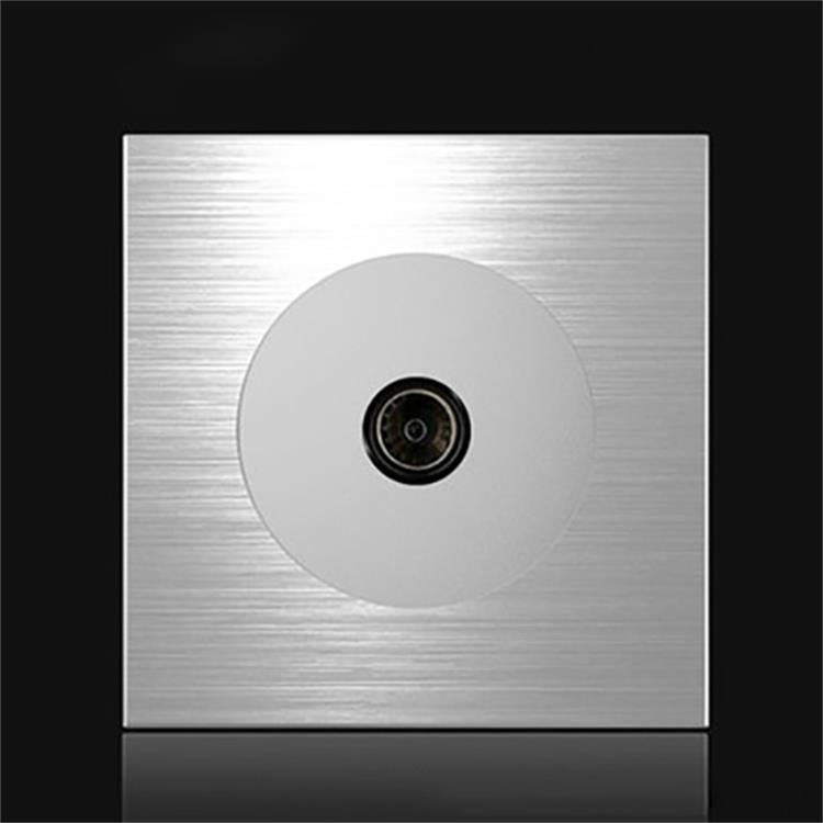 86mm Gray Aluminum Wire Drawing LED Switch Panel, Style:TV Socket - Consumer Electronics by buy2fix | Online Shopping UK | buy2fix