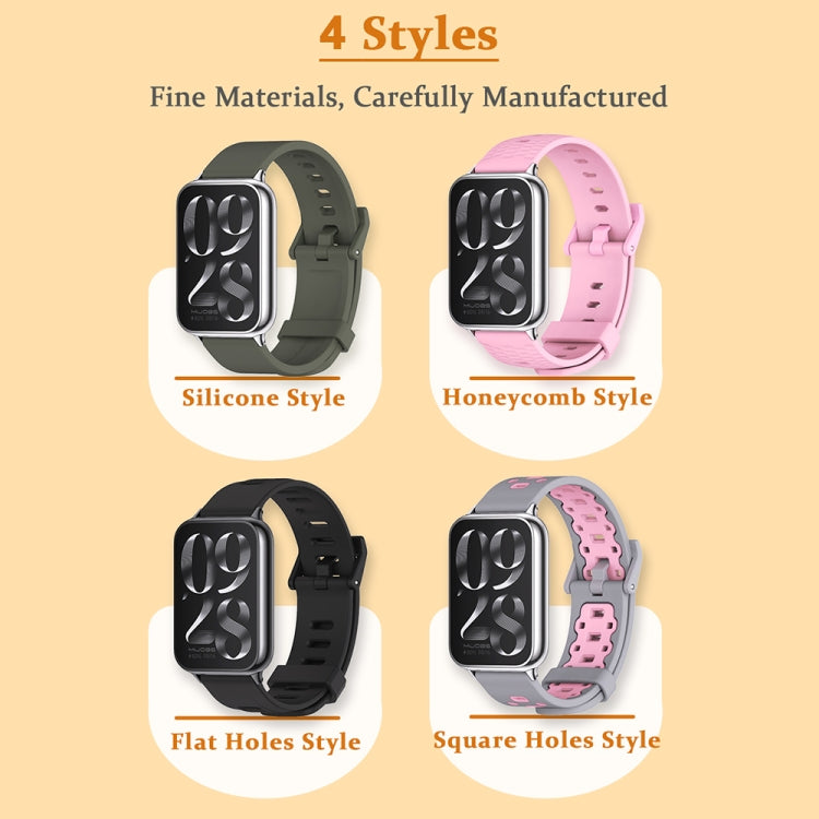 For Xiaomi Smart Band 9 Pro / 8 Pro Mijobs Flat Hole Breathable Silicone Watch Band(Pink+Silver) - Watch Bands by MIJOBS | Online Shopping UK | buy2fix