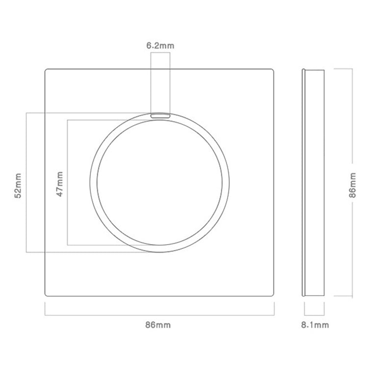 86mm Round LED Tempered Glass Switch Panel, Gray Round Glass, Style:Two Open Dual Control - Consumer Electronics by buy2fix | Online Shopping UK | buy2fix