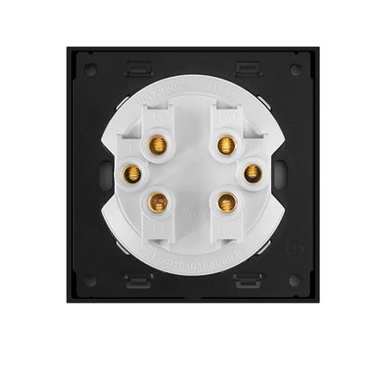 86mm Round LED Tempered Glass Switch Panel, Gray Round Glass, Style:Telephone-TV Socket - Consumer Electronics by buy2fix | Online Shopping UK | buy2fix