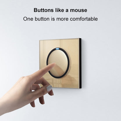 86mm Round LED Tempered Glass Switch Panel, Gold Round Glass, Style:Computer Socket - Consumer Electronics by buy2fix | Online Shopping UK | buy2fix