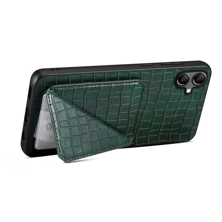 For Samsung Galaxy S24+ 5G Denior Imitation Crocodile Leather Back Phone Case with Holder(Green) - Galaxy S24+ 5G Cases by Denior | Online Shopping UK | buy2fix