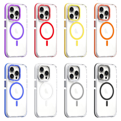 For iPhone 15 Dual-Color Clear Acrylic Hybrid TPU MagSafe Phone Case(Red) - iPhone 15 Cases by buy2fix | Online Shopping UK | buy2fix