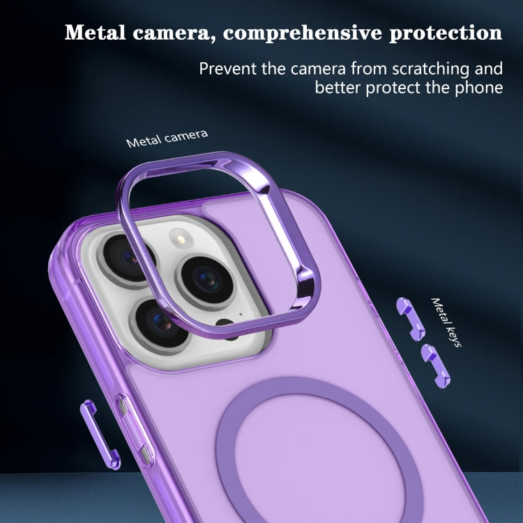 For iPhone 15 Pro Electroplated IMD Magsafe PC Hybrid TPU Phone Case(Purple) - iPhone 15 Pro Cases by buy2fix | Online Shopping UK | buy2fix